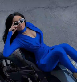 Открытый комбинезон с драпировкой из бифлекса