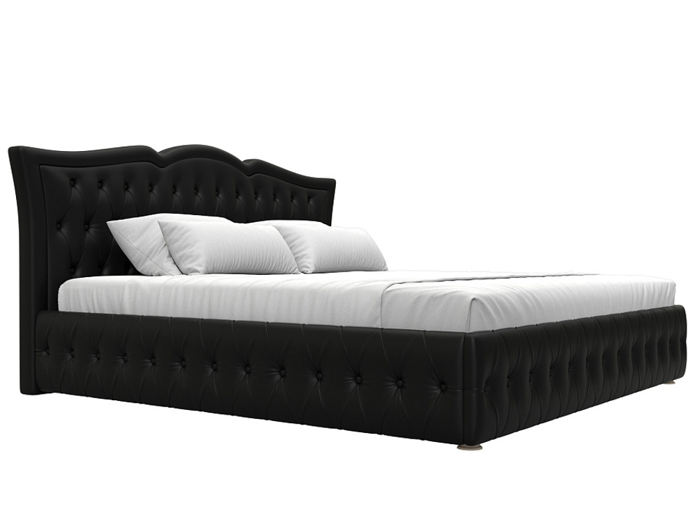 Кровать интерьерная Герда 200, Черный, Экокожа, 108399