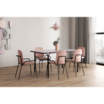 Стул LATITUDE Ror, Double Frame, велюр, черный/розовый