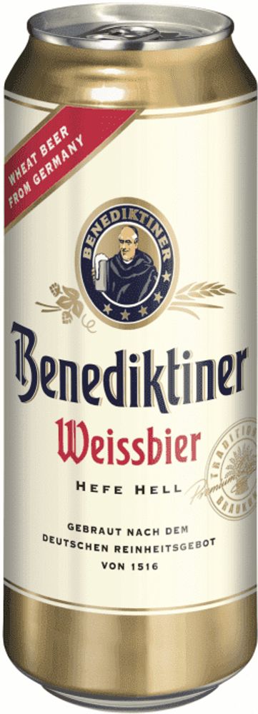 Пиво Бенедиктинер Вайссбир / Benediktiner Weissbier 0.5 - банка