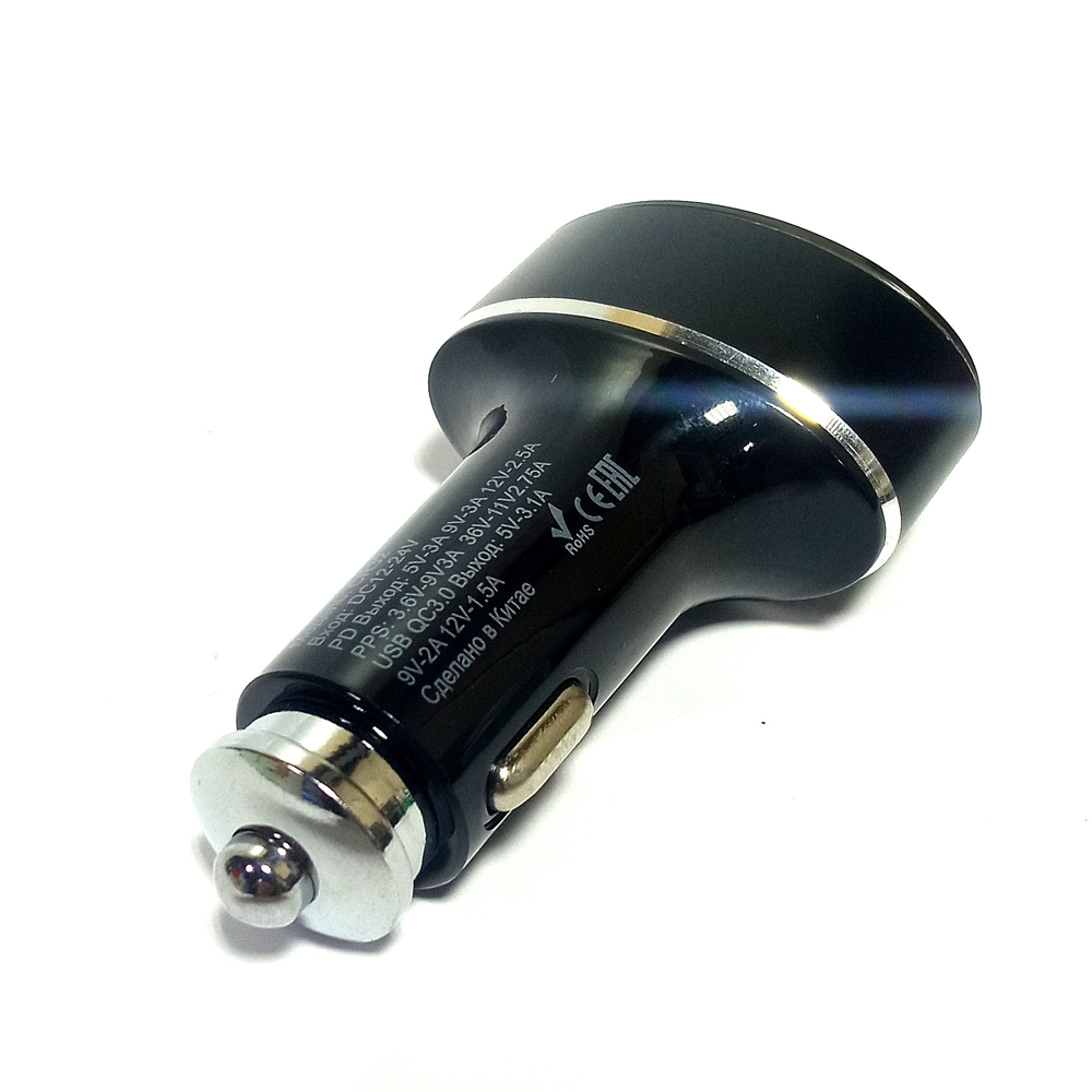 Автомобильное З/У USBQC3.0+PD25W+вольтметр CarLive CR32