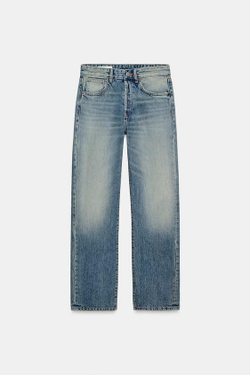 ZARA ДЖИНСЫ TRF BOYFRIEND СО СРЕДНЕЙ ПОСАДКОЙ, МОРСКОЙ СИНИЙ
