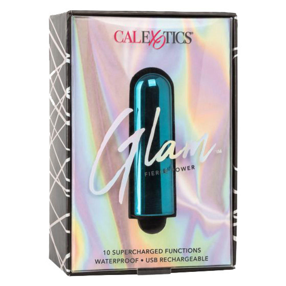 Бирюзовая перезаряжаемая вибропуля 9см California Exotic Novelties Glam SE-4406-04-3