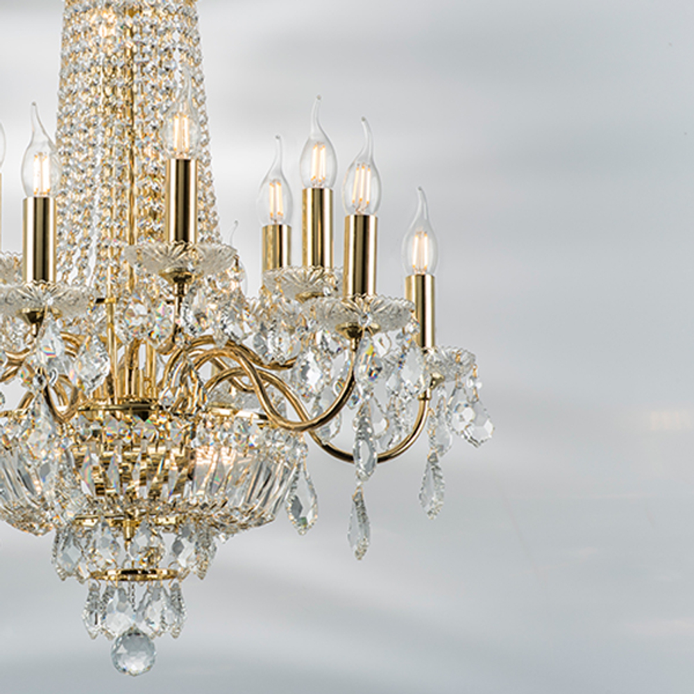 700162 Люстра подвесная CLASSIC 16х60W E14 ЗОЛОТО