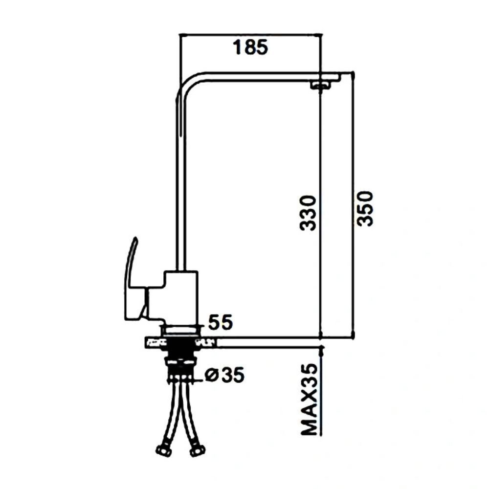 Смеситель для кухни, Frap, с картриджем, нерж, F40803