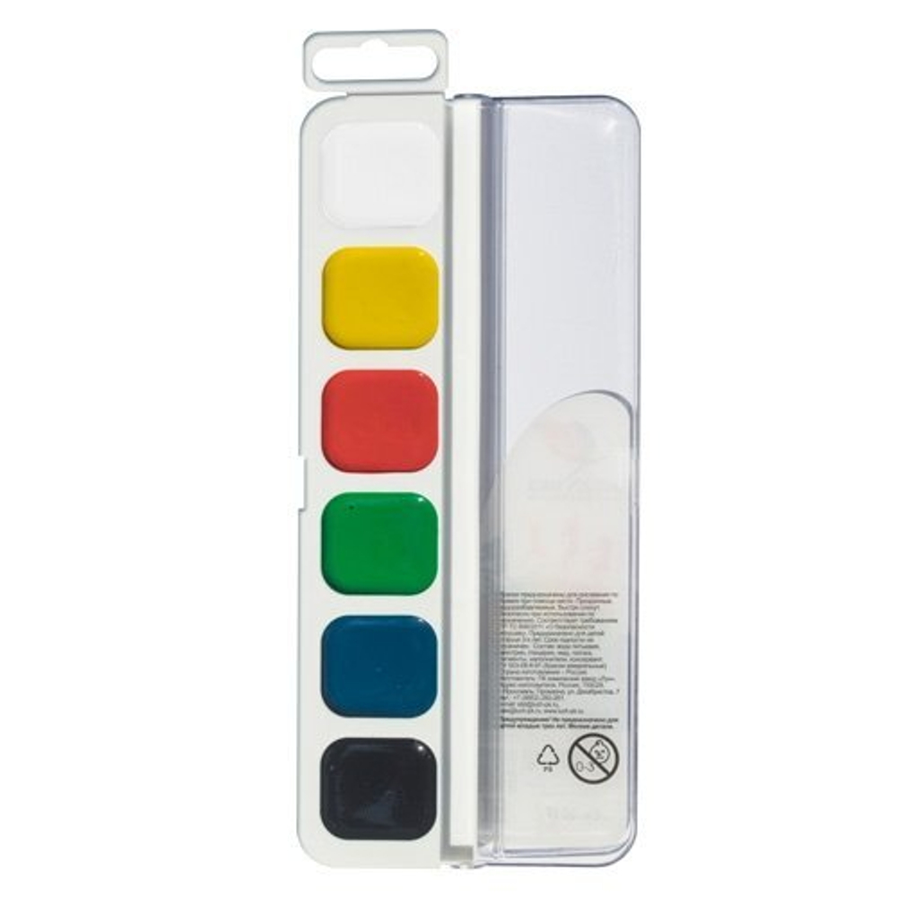 Акварель Луч медовая, 6 цветов, без кисти, пластик. упаковка, "Классика"