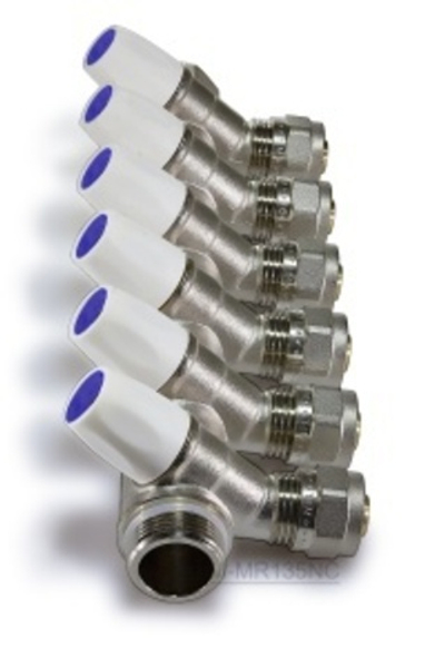 Кол. регул. 135*  "TIM" 3/4"-16 6вых. (бел.)16