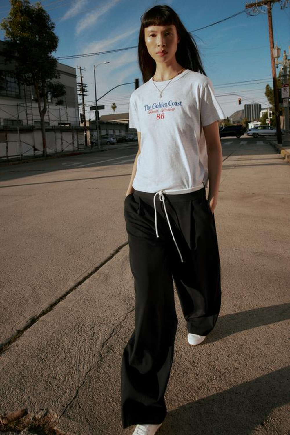 ZARA БРЮКИ WIDE LEG С ДВОЙНЫМ ПОЯСОМ, ЧЕРНЫЙ