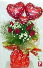 Шар (9"/23 см) Мини-сердце, Я Люблю Тебя, Красный