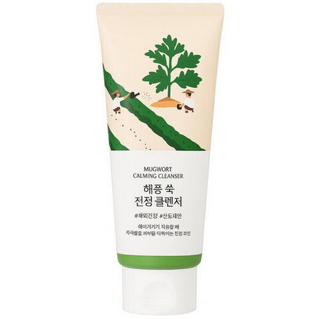 Успокаивающая пенка для умывания с полынью Round Lab Mugwort Calming Cleanser, 150мл