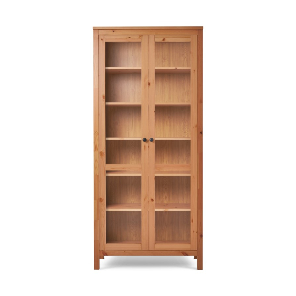 Шкаф-витрина Хемнэс Hemnes/Кымор, ст/ст 90х198х37 см, светло-коричневый