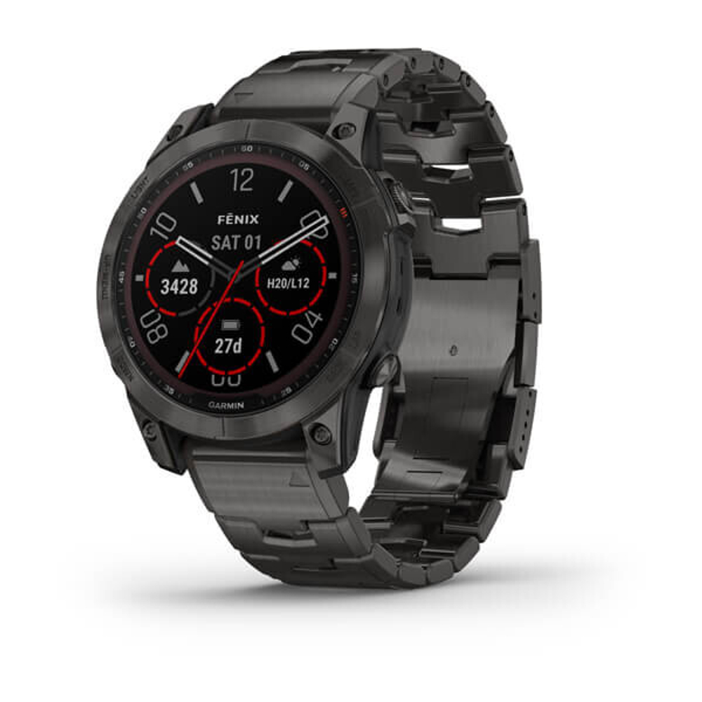 Garmin Fenix 7X Sapphire Solar Титан DLC Carbon Grey с вентилируемым титановым ремешком Carbon Grey DLC 51 мм (010-02541-27)