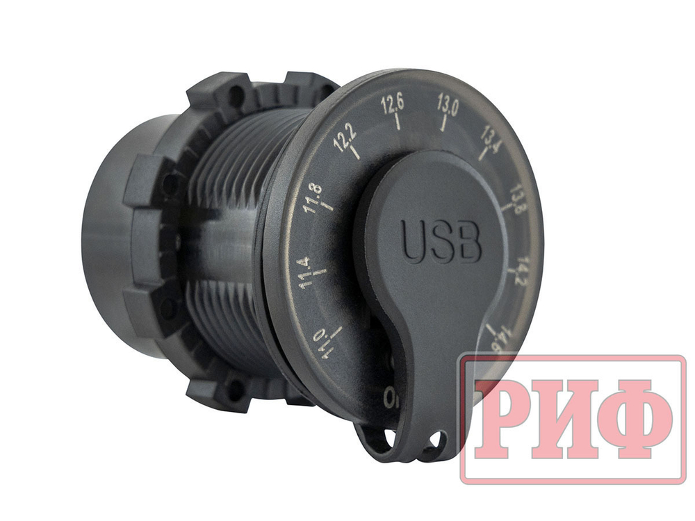 Розетка USB 2 QC 3.0 с вольтметром