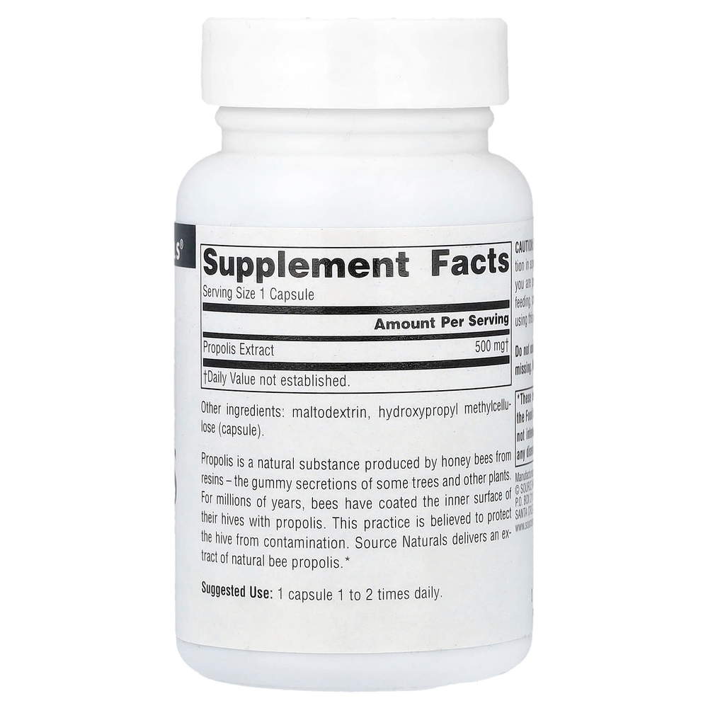 Source Naturals, экстракт прополиса, 500 мг, 60 капсул