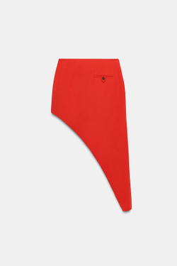 ZARA ЮБКА АСИММЕТРИЧНОГО КРОЯ С КАРМАНАМИ — ZW COLLECTION, КРАСНЫЙ