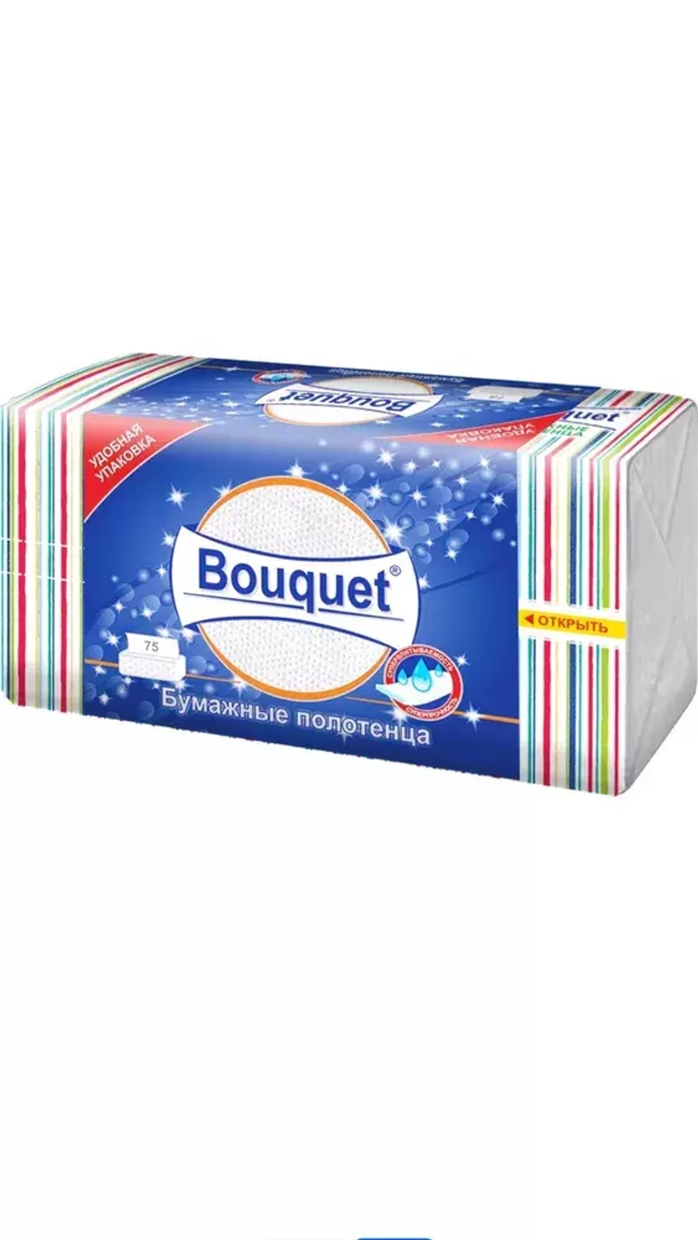 DESNA Салфетки бумажные вытяжные «Bouquet» 75 листов, 2 слоя /10 , шт *10