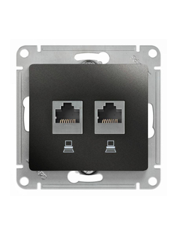 Розетка компьютерная 2-м Glossa RJ45 кат.5E механизм антрацит SE GSL000785KK