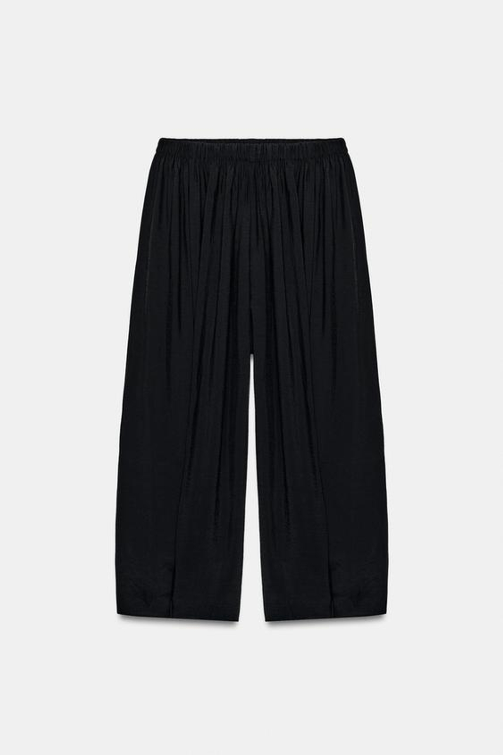 ZARA ОБЪЕМНЫЕ СТРУЯЩИЕСЯ БРЮКИ, ЧЕРНЫЙ
