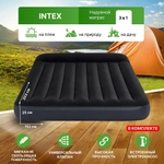 Матрас надувной Intex, 203х152х25 см, 64150ND, нас встроен, электр, флок, 273 кг