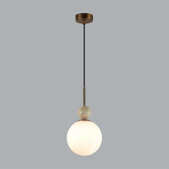 6625/1A MIDCENT ODL26 Подвесной светильник  бронзовый/белый/камень/металл IP20 E14 40W  220-240V LOLLA
