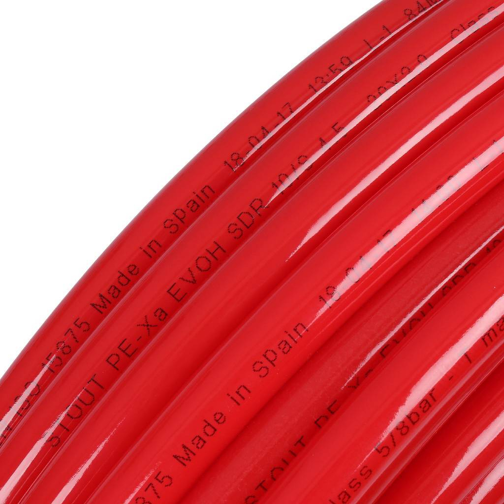 STOUT 20х2,0 PEX-a EVOH труба из сшитого полиэтилена с кислородным слоем, красная