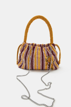 ZARA МИНИ-СУМКА С БИСЕРОМ, РАЗНОЦВЕТНЫЙ