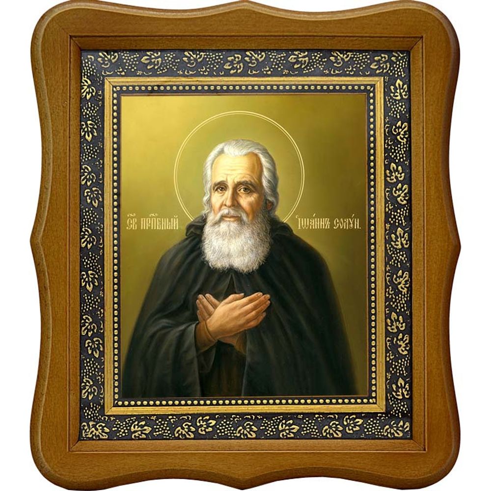 Иоанн Солунский (Фессалоникийский) преподобный. Икона на холсте.