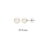 Серьги-пусеты с им. жемчугом, 8 мм