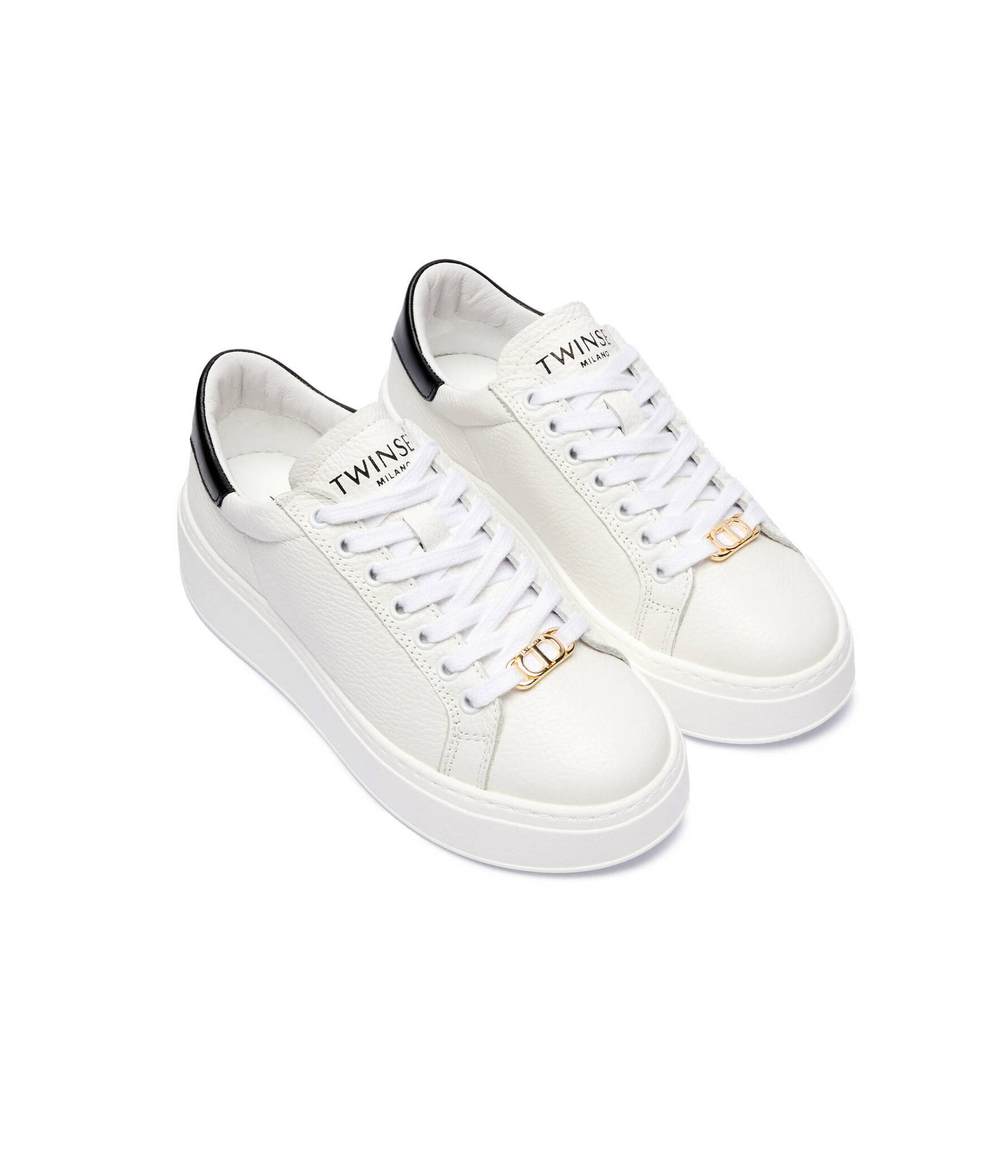 Кожаные кроссовки TWINSET - белый(242TCP010)