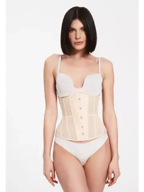 Нюдовый прозрачный корсет MIDI