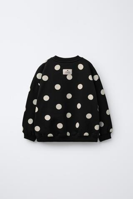 ZARA ТОЛСТОВКА В ГОРОШЕК, ЧЕРНЫЙ