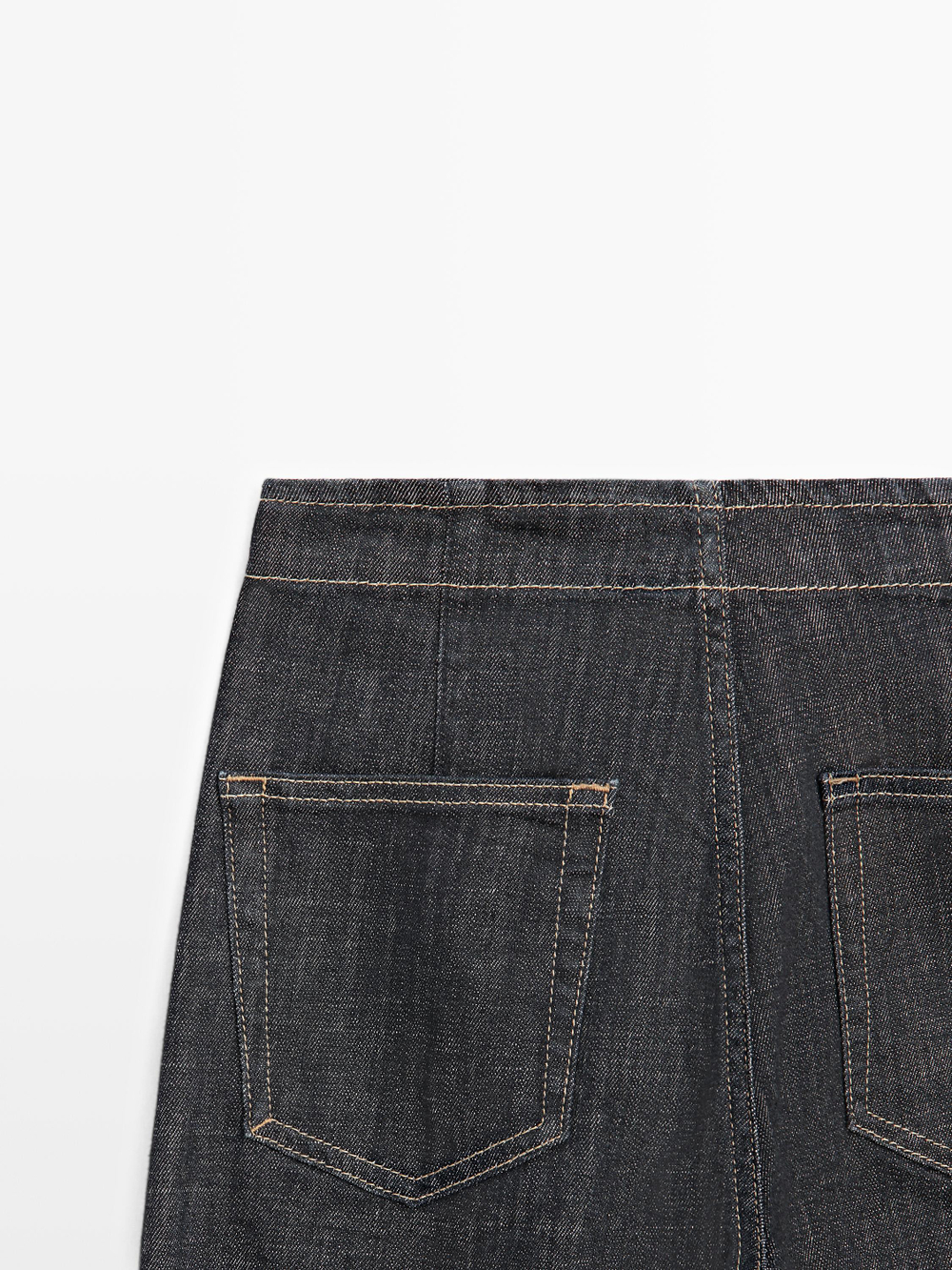 Massimo Dutti Джинсы с высокой талией и широкими штанинами с цепями, темно-синий