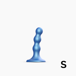 Фаллоимитатор Strap-On-Me Dildo Plug Balls синий металлик S, 13,8 см