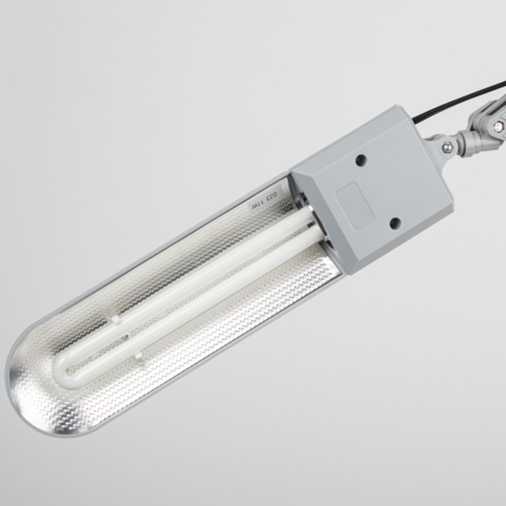 Настольный светильник ЭРА NL-202-G23-11W-GY с лампой PL на струбцине и с основанием серый