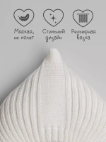 Чепчик для девочки вязаный на завязках на осень