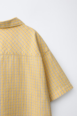 ZARA X PUKAS РУБАШКА PUKAS SURF В КЛЕТКУ, ОРАНЖЕВЫЙ