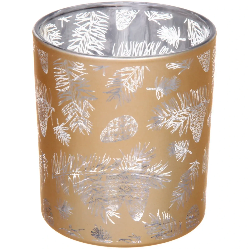 Подсвечник «Зимняя хвоя» 7*7,8 см, Золото