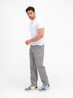 Карго джоггеры прямые. Серые