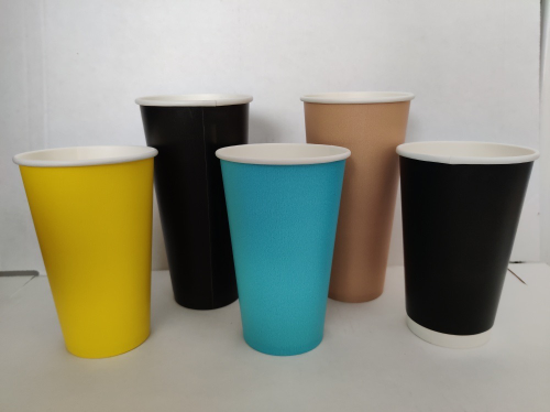 Бумажный стакан высокий 350мл. БЕЖЕВЫЙ, 1000шт/кор.  Посудпром