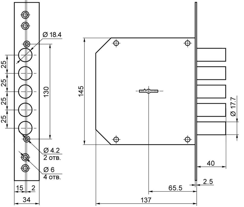 Замок BORDER ЗВ8-6КП5/15 (КЛП6-102).ЛП3.В.В9.У2 72204