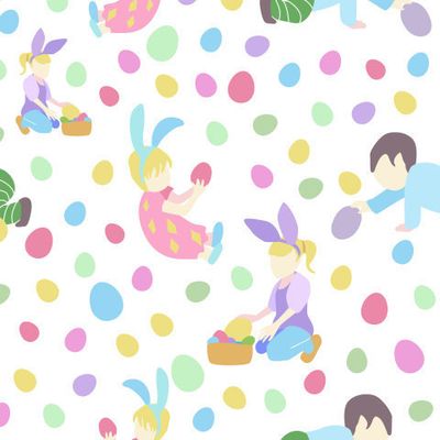 дети играют с пасхальными яйцами