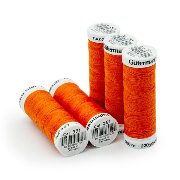 Нитки для трикотажа Gutermann Maraflex 120 (150 метров), 5 кат. | 351 оранжевый