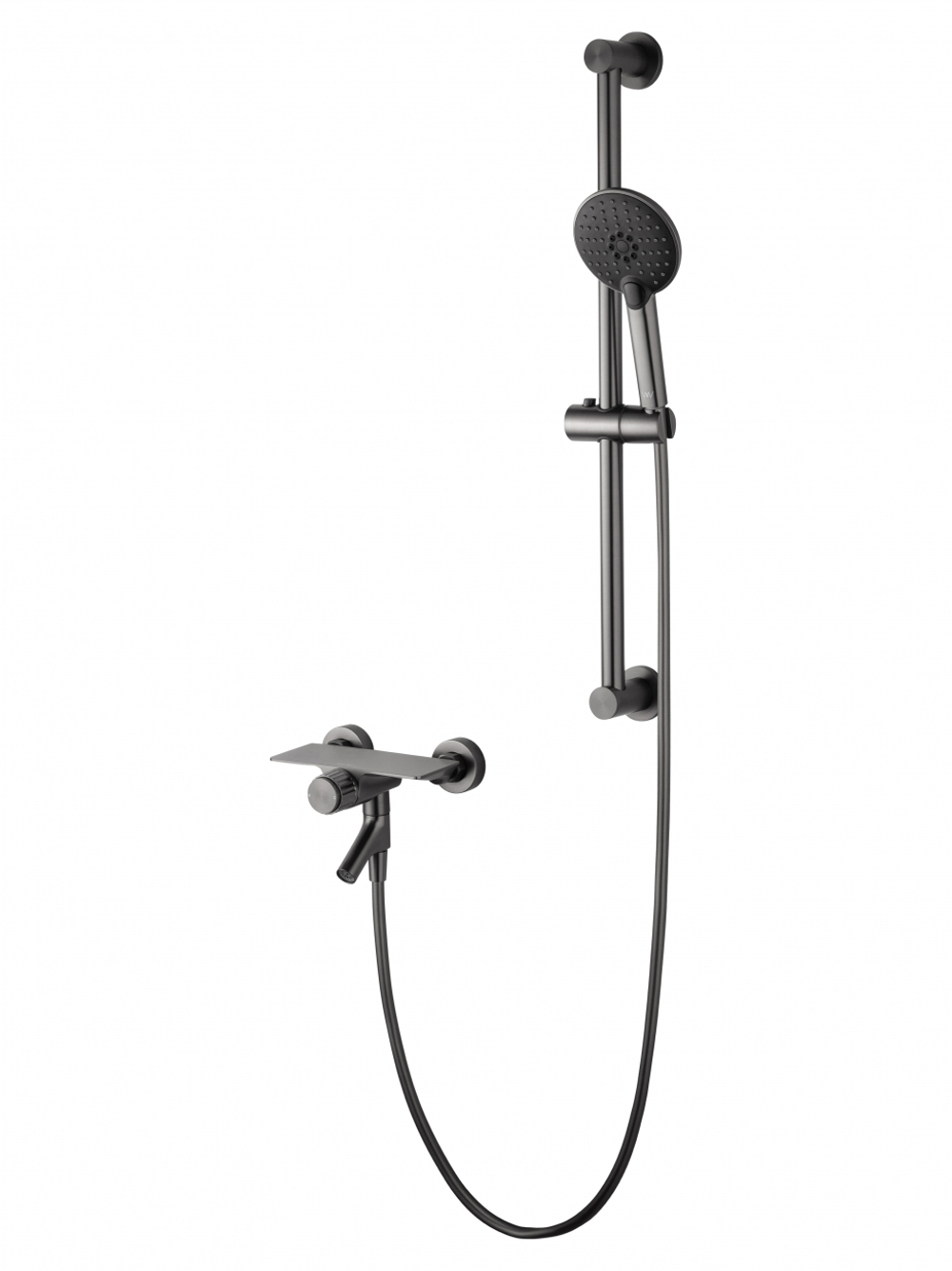 Смеситель для ванны с душевым гарнитуром WONZON & WOGHAND CLICK, Темный графит (WW- FE05L222-BGG)