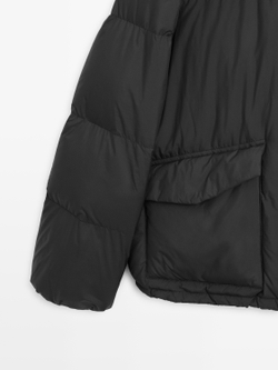 Massimo Dutti Пуховик-бомбер, черный