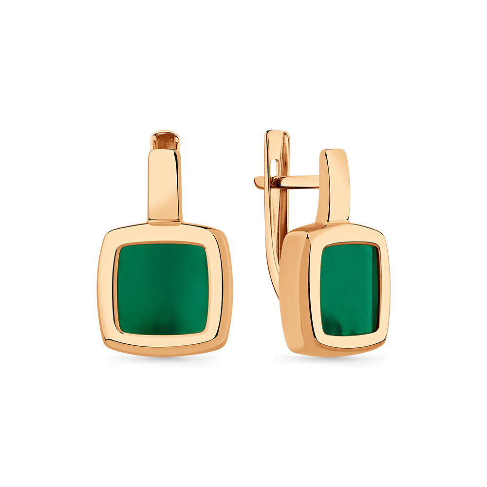 Серьги из золота 585 пробы с 2 Агатами