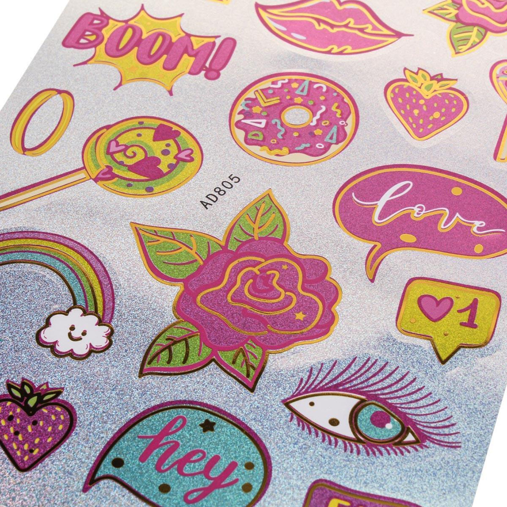 Наклейки с голографическим эффектом "Girls" 30*15см.