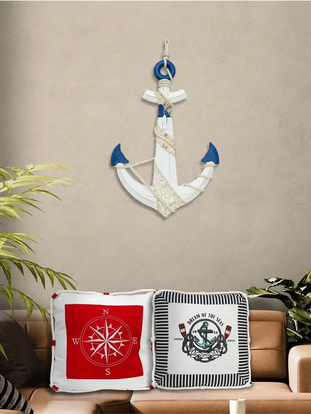 Декоративная подушка в морском стиле 40*40 см