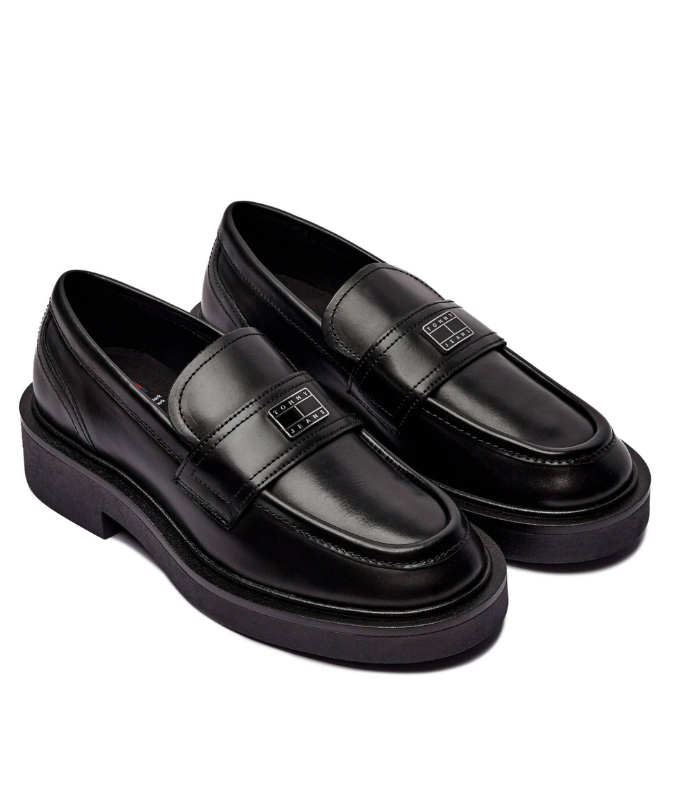 Кожаные лоферы Tommy Jeans - черный(EN0EN02602)