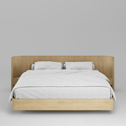 Кровать Эклипс с тумбами 180x200 (натуральный дуб), высота 75 см