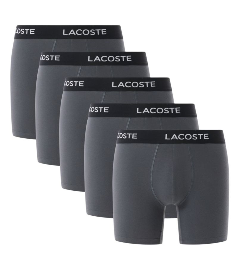 Мужские спортивные боксеры Lacoste Cotton Jersey Trunks 5P - grey